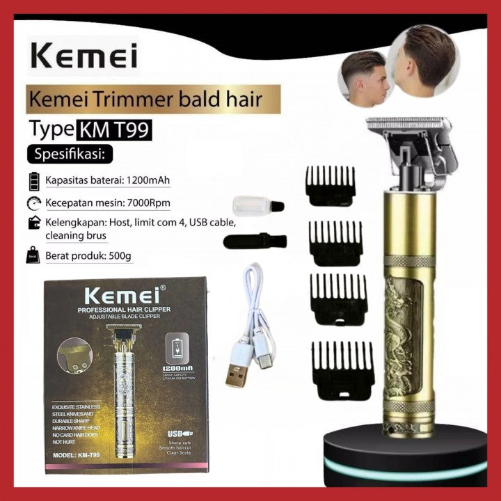 Kemei T99 Professional Hair Clipper | Precision and Durability in Grooming Kit