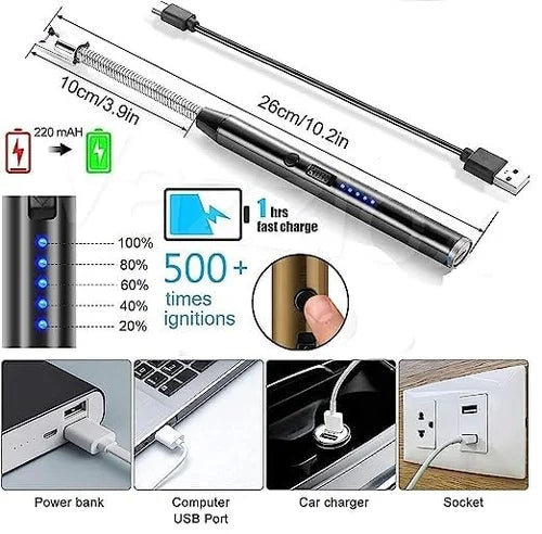 Electric Gas Lighter with USB Charging – Best for Kitchen